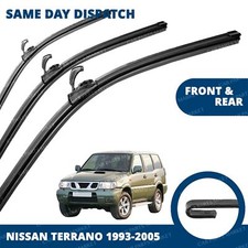 Front/Rear Windscreen 21" 20" 11" Aero Wiper Blades for Nissan Terrano 93-05
