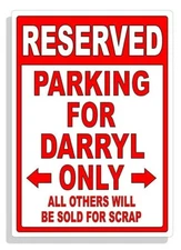 Personalized Parking Sign Wall Decal Metal Sign No Parking Customized for DARRYL
