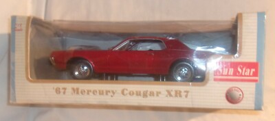 VINTAGE SUN STAR 1967 MERCURY COUGAR XR7 MODEL CAR IN DAMAGED BOX