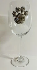 The Queens Jewels Long Stemmed Glass Paw Print