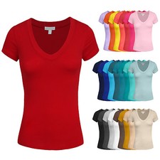 NE PEOPLE Women Comfy V Neck Short Sleeve T Shirts S-XXXL NEWT10