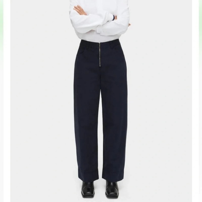 ALIGNE Nyah Wide Leg Zip Front Pants Navy Blue W27