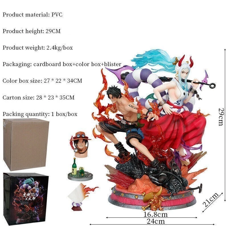 Anime One Piece Portgas·D· Ace & Yamato Action Figure PVC Collection Toys Gifts - Image 2 of 4