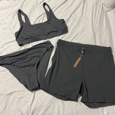 Skims Signature Swim Gunmetal Gray 3-Piece Ta...