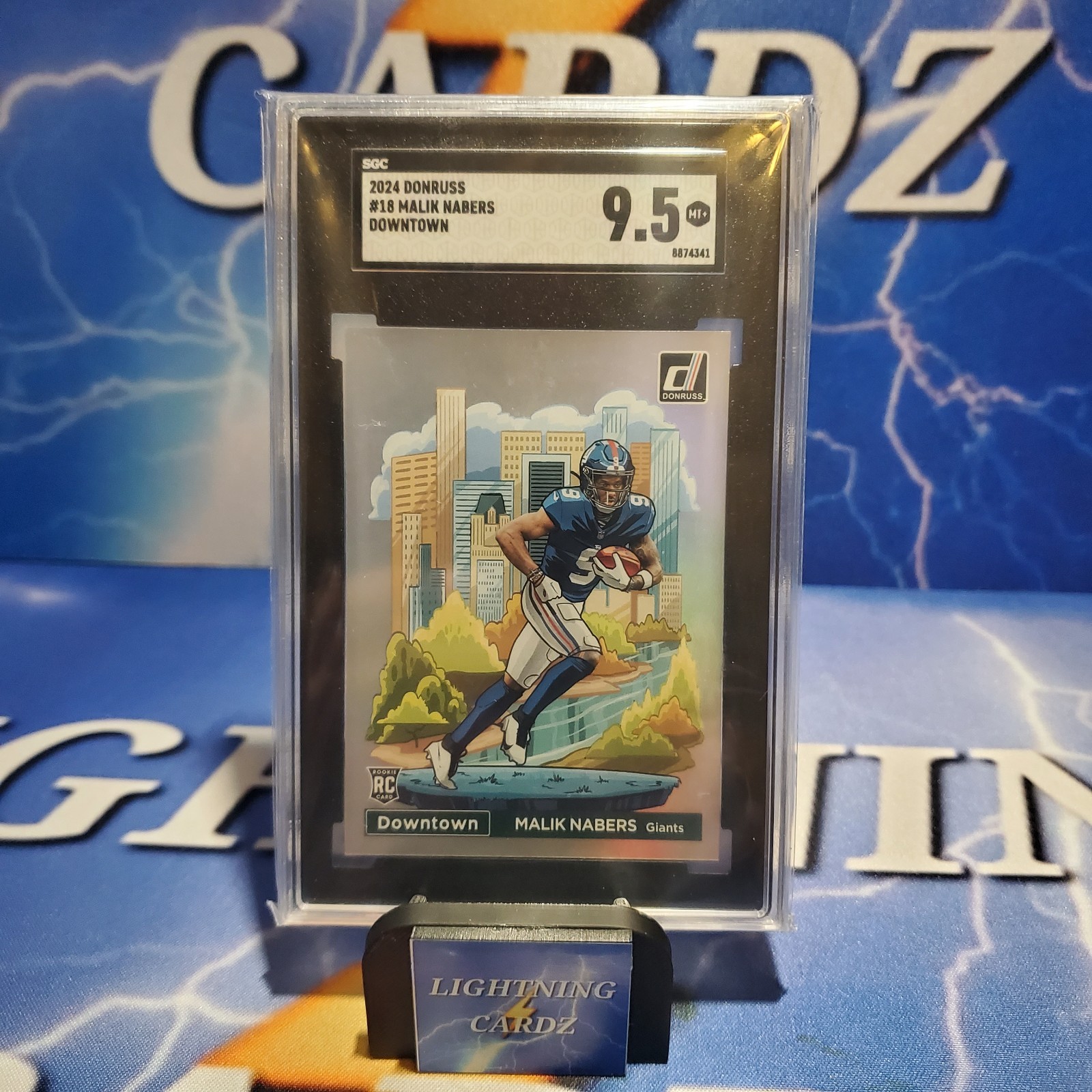 2024 Panini Donruss Downtown! Malik Nabers #18 (RC) SGC9.5