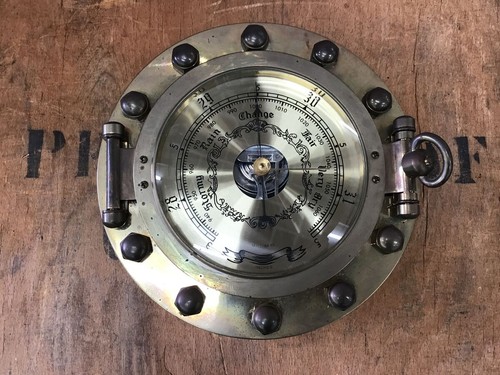 VINTAGE Style Brass Porthole Barometer