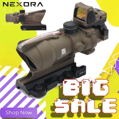 EvolutionGear ACOG 4X32 Red Fiber Optics Scope Chevron reticle Sight TA31 USA
