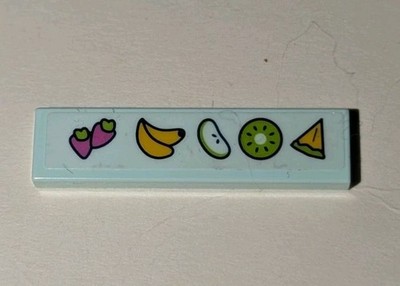 Lego 1x4 Light Aqua Tile Fruit Pieces Slices Apple Kiwi Pattern Part 2431pb0708