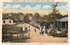 Staten Island New York Bungalows At Camp Ideal, South Beach, Vintage PC U26954