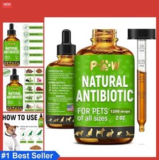 Natural Antibiotics for Dogs and Cats Drops Liquid 2 oz Kennel Cough UTI Allergy