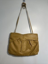 Vintage Columbian Yellow Leather Purse Crossbody With Hinge Opening