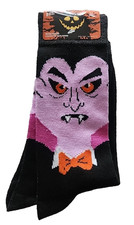 Men's Fun Socks Cotton Halloween Vampire Size 10-13 Holiday