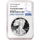 2019-W $1 1-oz Proof American Silver Eagle NGC PF69UC Blue ER Label