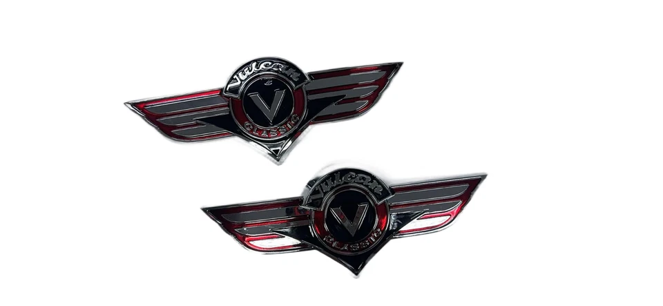 Calcomanías adhesivas emblema insignia tanque combustible gasolina 3D cromo Kawasaki Vulcan Foto 2 de 4