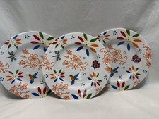 Set Of 3 Plastic Salad / Desert Plates Flower...