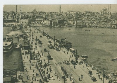 Vintage Postcard 1949 Istanbul The Galata Bridge Posted 