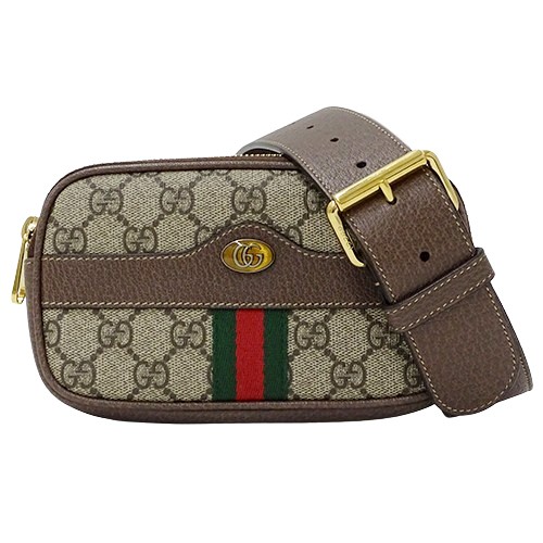 GUCCI GG Supreme Waist Bag in Brown with Logo Print 519308 825288
