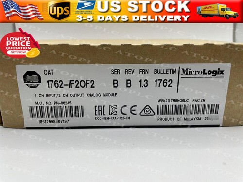New Factory Sealed AB 1762-IF2OF2 MicroLogix1200 Analog I/O Module US Free Tax
