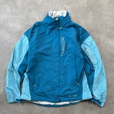 Marmot Rain Jacket Womens Medium Outdoor Hiking Full Zip Windbreaker, Blue