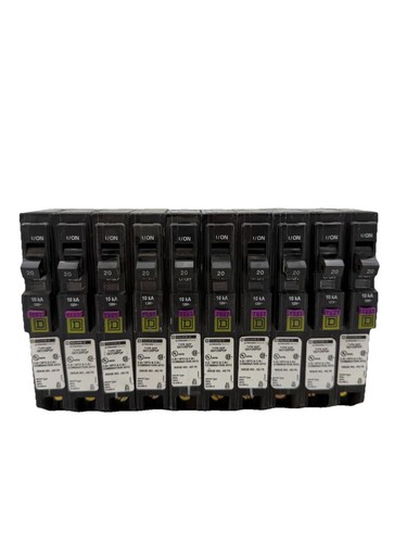 (10) Used Square D QO120PDF Dual Function AFCI/GFCI 20A 1-Pole 120V