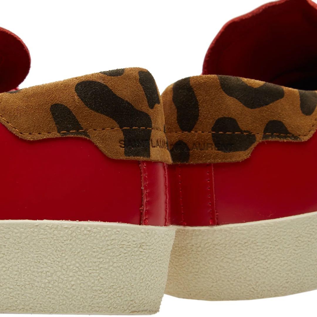 【新品未使用】大特価SAINT LAURENT レッド スエード シューズ Saint Laurent Classic Paris Designer Sneakers - Red