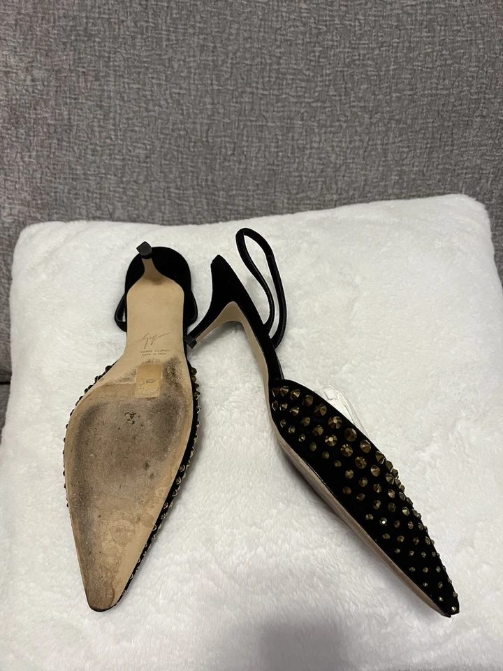 Lindos saltos gatinho com joias designer italiano de luxo GIUSEPPE ZANOTTI tamanho 7,5 - Imagem 4 de 4