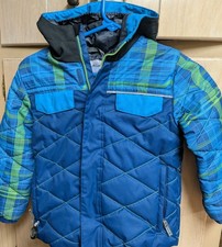 Obermeyer Ski Jacket Boys 6 I-Grow Hooded Blue Snow Youth Winter Coat