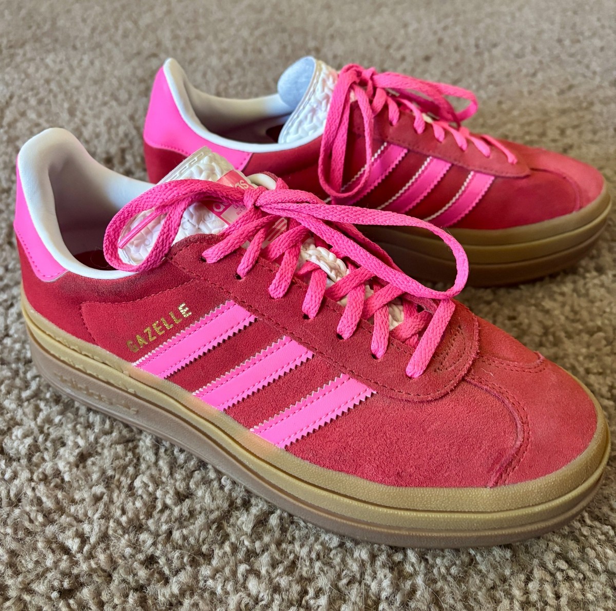 Adidas Red and Pink Bold Gazelle women's size 7.5 | eBay Adidas Red and Pink Bold Gazelle women's size 7.5 | eBay
