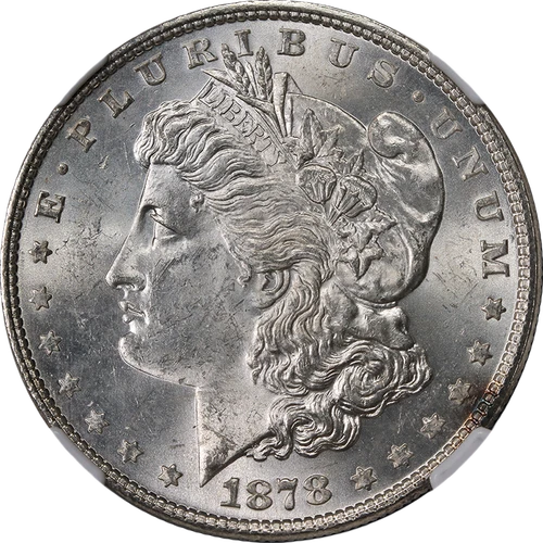 1878-P 7TF Rev 78 Morgan Silver Dollar NGC MS62 Blast White Great Eye Appeal
