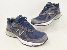 New Balance Mens 990V4 Shoes Size 8 D Blue Gray Made in USA Suede Running