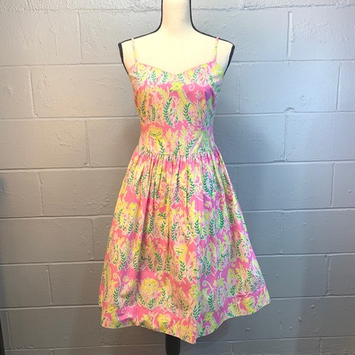 Vintage Lilly Pulitzer Joss Kentucky Derby Dress Rare Fitted Women's 2 - Picture 1 of 7