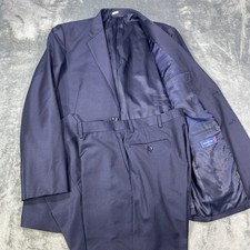 Ermenegildo Zegna Trofeo Suit Blue Micro Stripe Wool 44L Blazer 34x30 Pants BNY