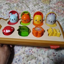Fisher-Price Hide Peek Pop-Up Animal Toy Sensory Activity EUC Ages 9 Months