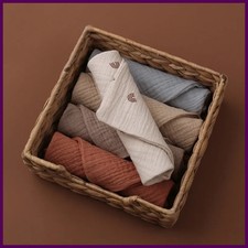 5PC Baby Towel New Born Items Stuff Muslin Squares Infant Newborn Hand Bath