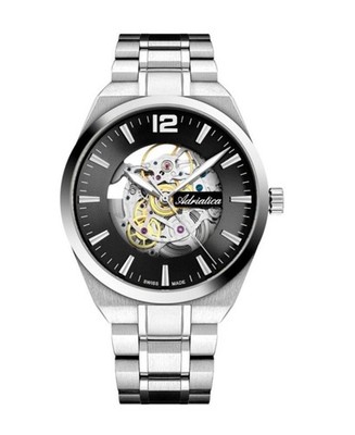 ADRIATICA Men Automatic Casual Watch Classic Dress Black Dial Waterproof Swiss
