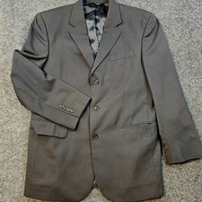 Jos A Bank 41R Black Pinstripe 100 Wool Sport Coat Blazer 3 Button Mens