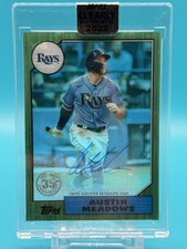 2022 Clearly Authentic 1987 Topps Baseball Green /99 Austin Meadows Auto Rays