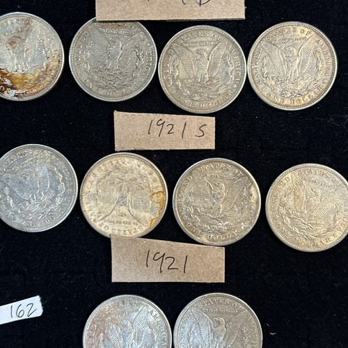 1921 Lot of 10 Morgan Silver Dollars, 4D, 4S, & 2UNMARKED #162 - Picture 13 of 24