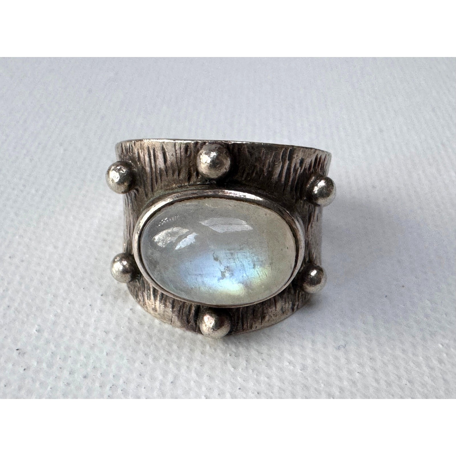 Moonstone Sterling Silver Statement Ring, Size 10 - image 2
