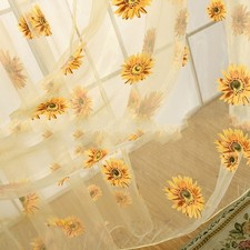 —Lovely Sunflower Pattern Polyester Fibre Curtain For Home Decoration