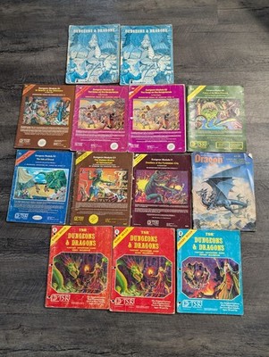 DUNGEONS & DRAGONS Vintage Original Basic Set TSR 13 Book Adventure Lot As Is