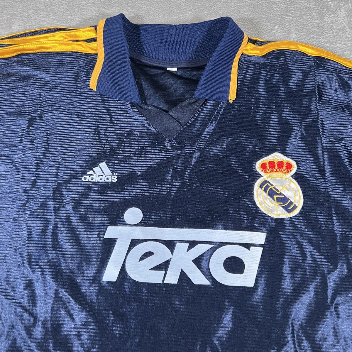 Vintage Real Madrid Jersey Mens Large Blue La Liga Soccer Shirt