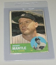 1963 TOPPS BASEBALL #200 MICKEY MANTLE NEW YORK YANKEES MCCANNENTERPRISES