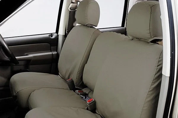 For Ford F-150 97-01 SeatSaver Polycotton 1st Row Misty Gray Custom Seat Covers - Image 3 of 4