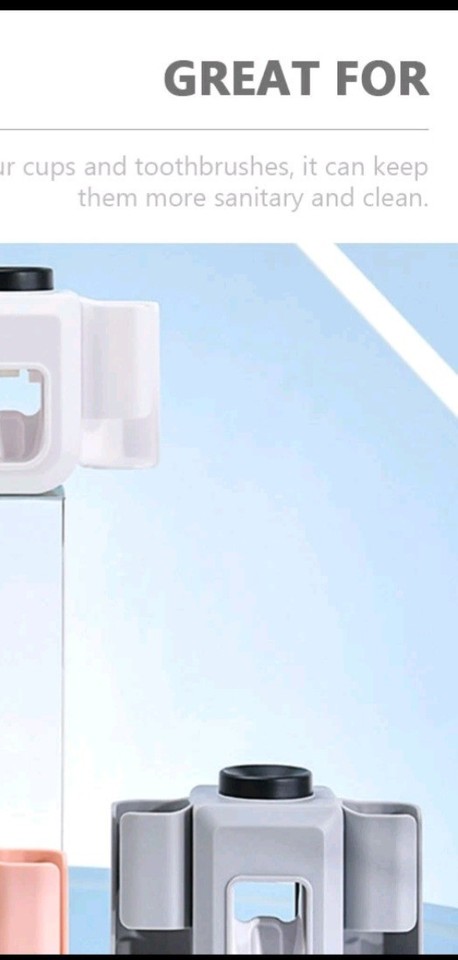 Automatic Toothpaste Dispenser Toothbrush Holder Self Adhesive Wall ...