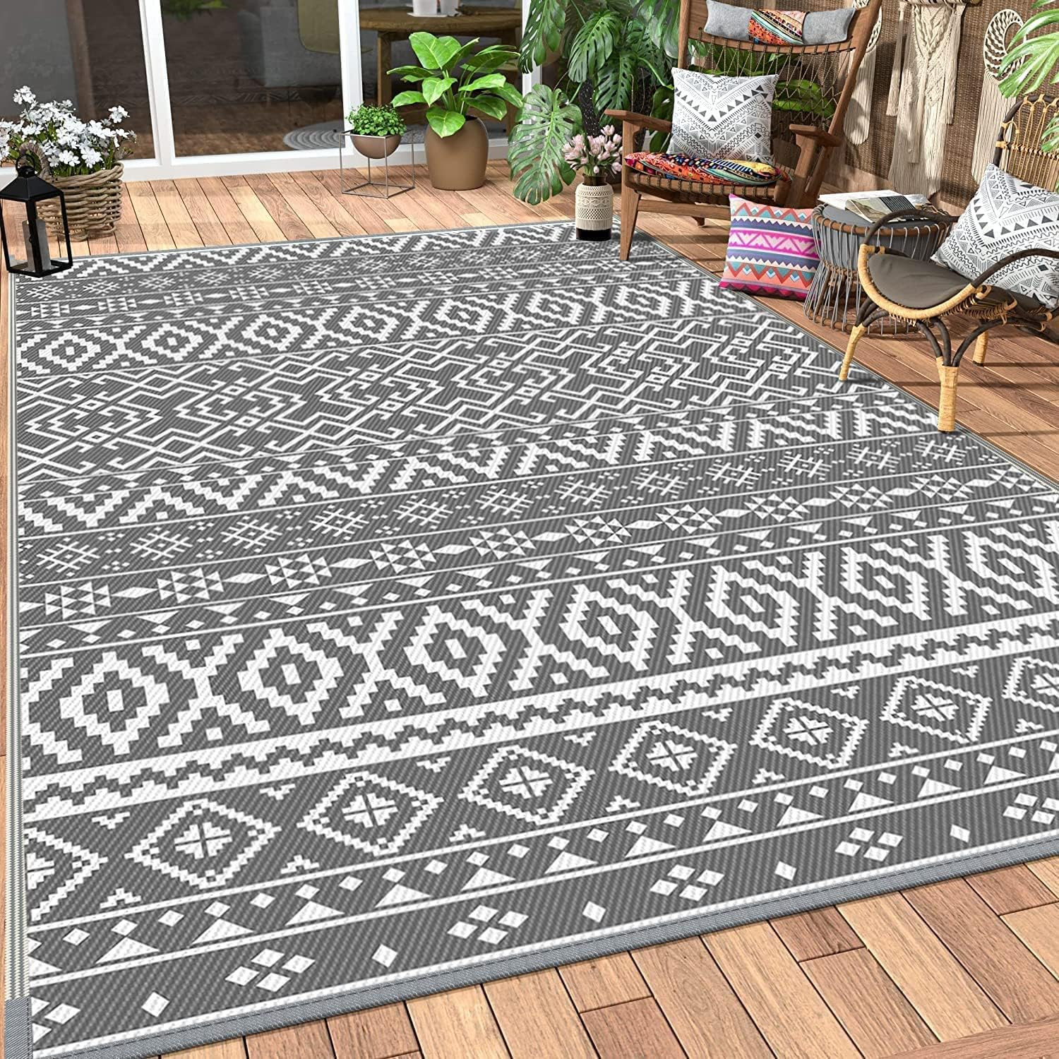 Tappeto Reversibile 180x270 Impermeabile per Terrazzo e Balcone