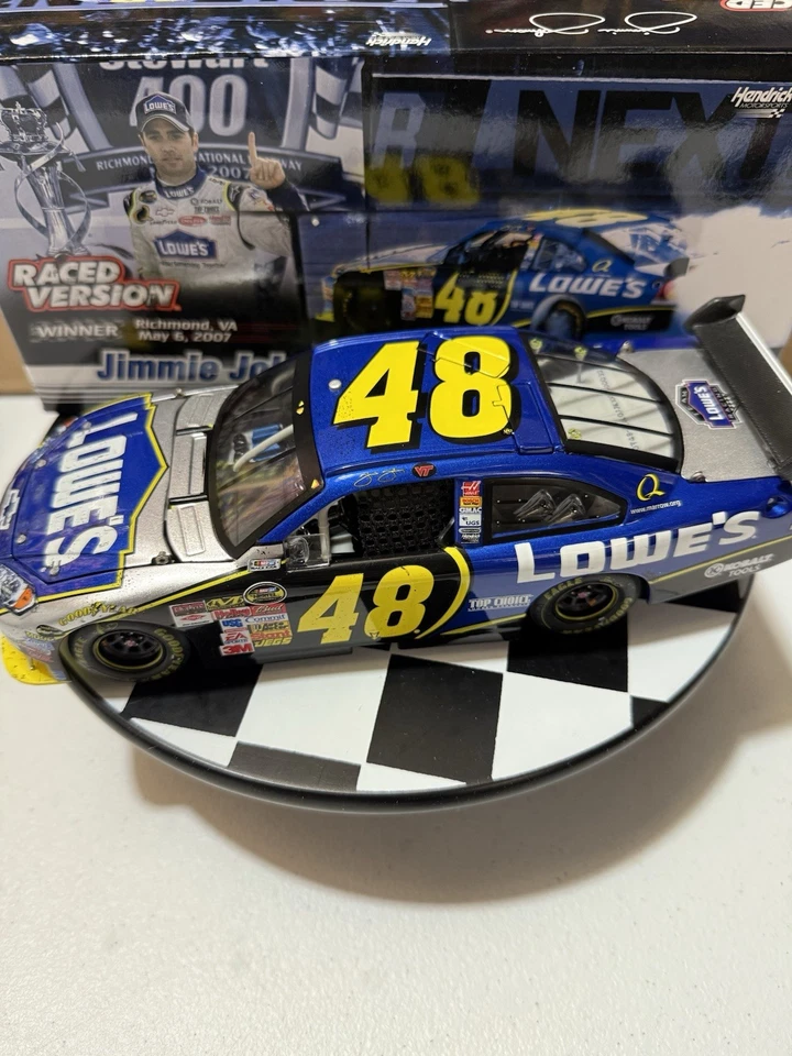 RARO* Jimmie Johnson #48 Lowe’s Richmond Carrera Ganar CUNA 2007 1/24 Diecast Foto 2 de 4