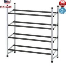 Expandable 4-Tier Stackable Shoe Rack Organizer Space Saving Storage Solution US