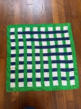 VTG Scarf By Vera Neumann Silk Green, Blue, White Striped