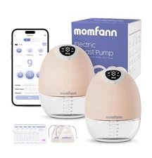 Momfann Breast Pump Wearable APP Control Portable Breastfeeding Pump Beige 